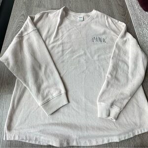 PINK Victoria's Secret Women's Cream Sweatshirt